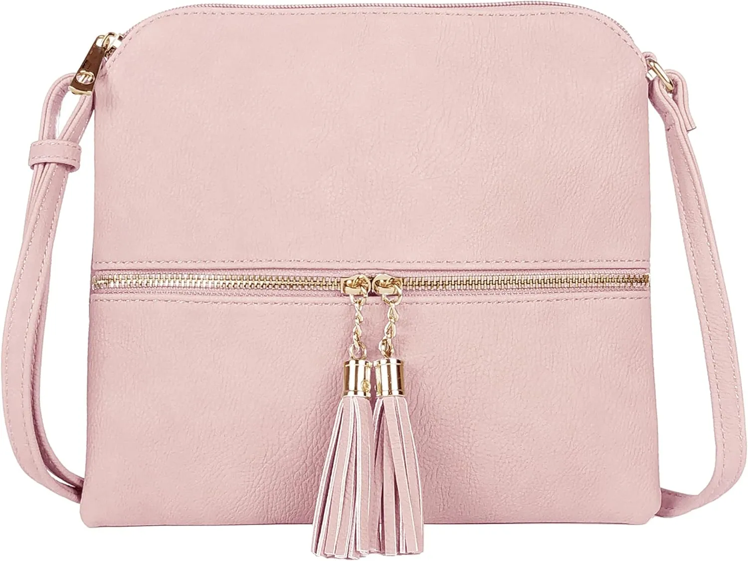SG SUGU Lightweight Medium Crossbody Bag Shoulder Bag with Tassel and Zipper Pocket