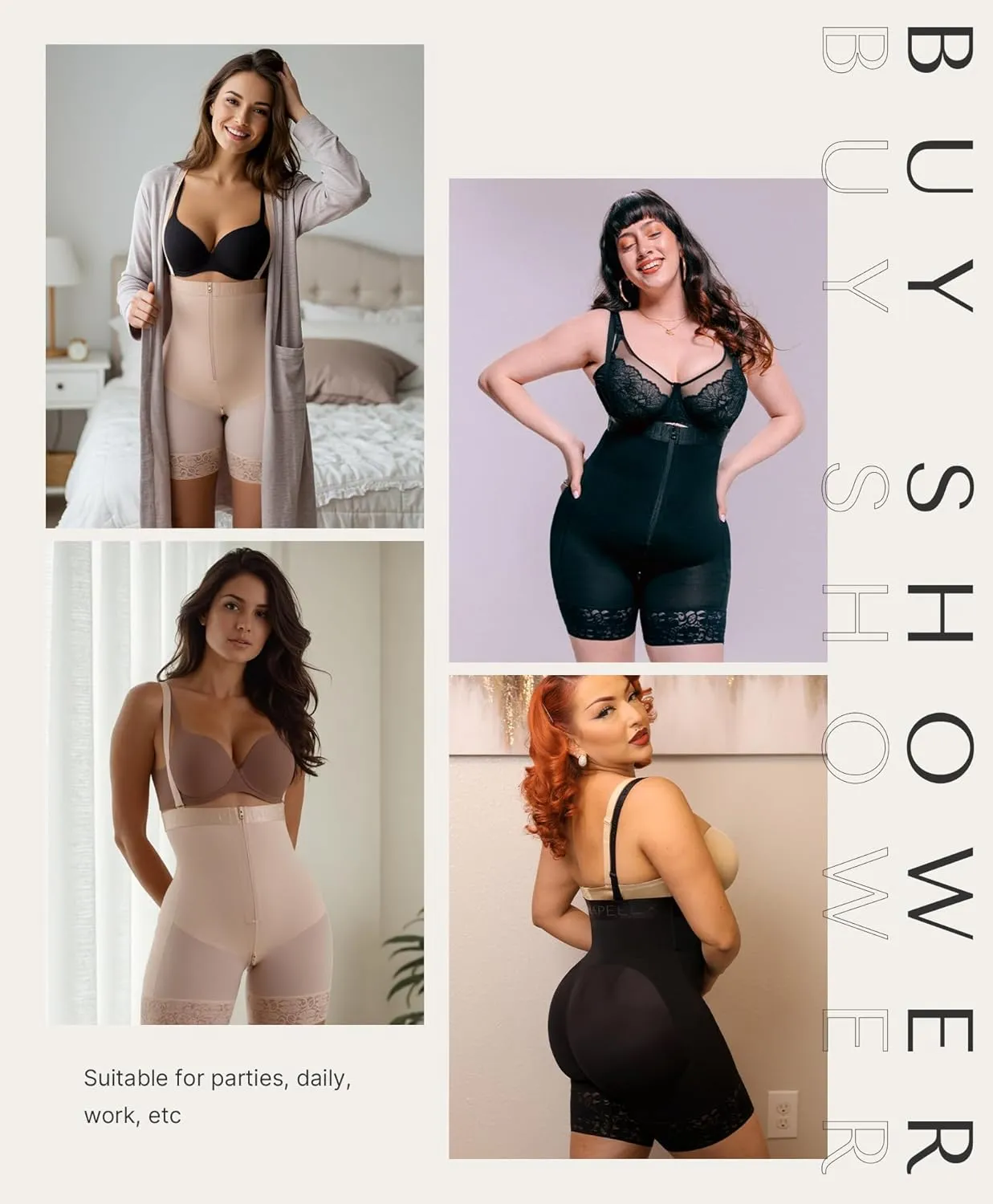 SHAPELLX Shapewear for Women Tummy Control Fajas Colombianas Body Shaper Postpartum Plus Size Butt Lifting Bodysuit