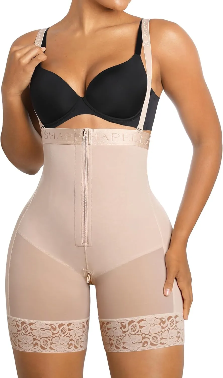 SHAPELLX Shapewear for Women Tummy Control Fajas Colombianas Body Shaper Postpartum Plus Size Butt Lifting Bodysuit