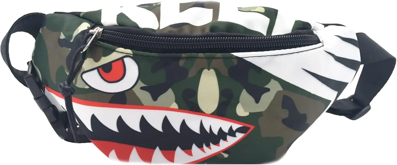 Shark Kids Waist Fanny Pack for Toddler Girls Boys Small Crossbody Purse Waist Pouch Belt Bag for Running Hiking Cycling