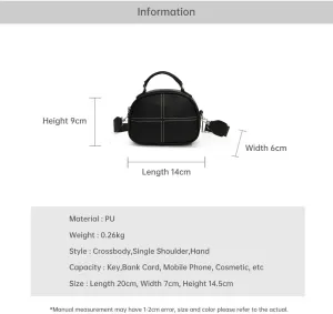 Shell Handbag Sewing Thread Design Shoulder Bag Faux Leather Crossbody Handbag with Zipper Closure