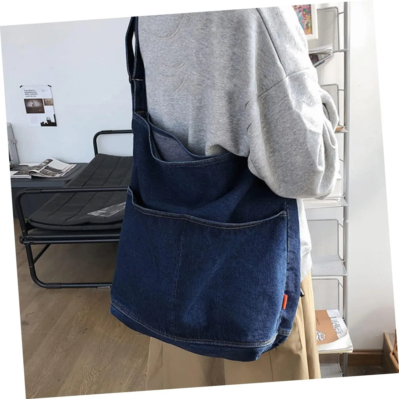 Shoulder Bags Large-capacity Bag Crossbody Leather Bags for Women Denim Cross-body Bag Vintage Crossbody