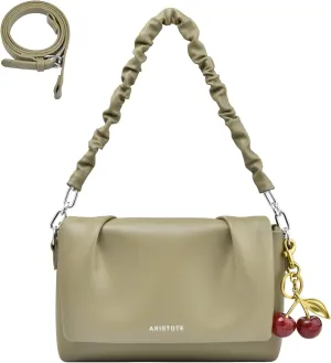 Shoulder Bags Purses for Women, Hobo Tote Bag Crossbody Wallet with 2 Removable Strap 1 Cherry