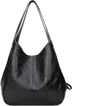 Shoulder Bags Women Hand Bag，Handbags Women Shoulder Bags ，Female Top-Handle Bags Handbags，Soft Leather Shoulder Bag Large Capacity(Black)