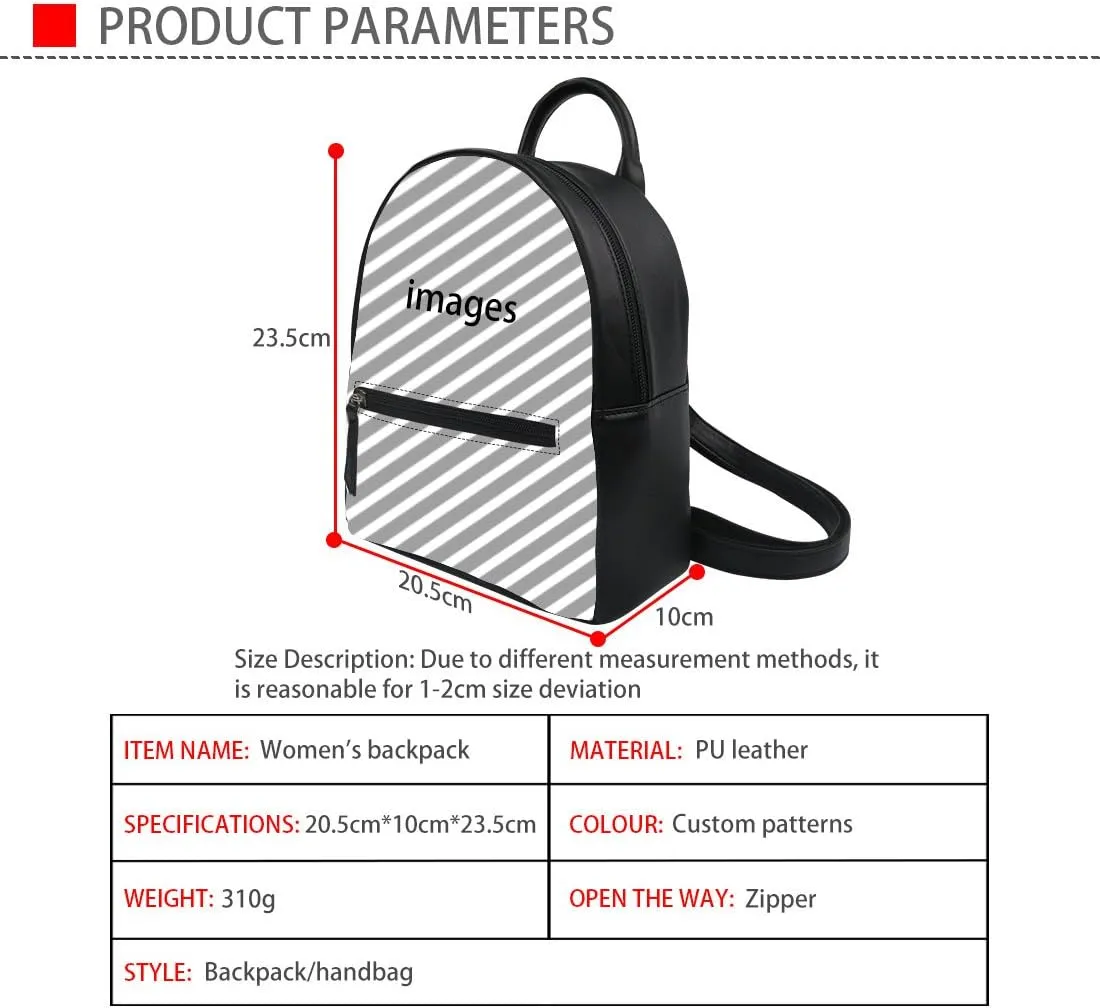 Showudesigns Cute Ghost Backpack for Women Teenager Purse Gifts Mini Pu Leather Backpacks Ladies Small Shoulder Bag Casual Daypack Rose Flower Handbag Grey