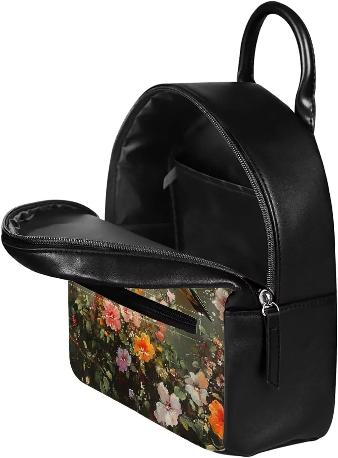 Showudesigns Hummingbird Purse for Women Backpack Mini Handbag for Teen Girls Travel Shoulder Bags Vintage Flower Casual Daypack with Zipper Back Pack Brown