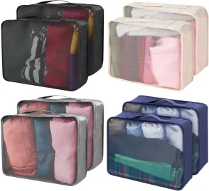 Silkfly 8 Pcs XL Packing Cube for Travel Luggage Organizer Suitcase High Capacity Large Packing Bag Bulk Reusable Mesh Travel Cube for Hiking Camping Accessory, 17.7 x 13 x 4.7 Inch(Multicolor)