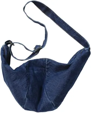 Single color Denim Canvas Handbag Cross Body Shoulder Purse Bag Tote-Handbag for Women