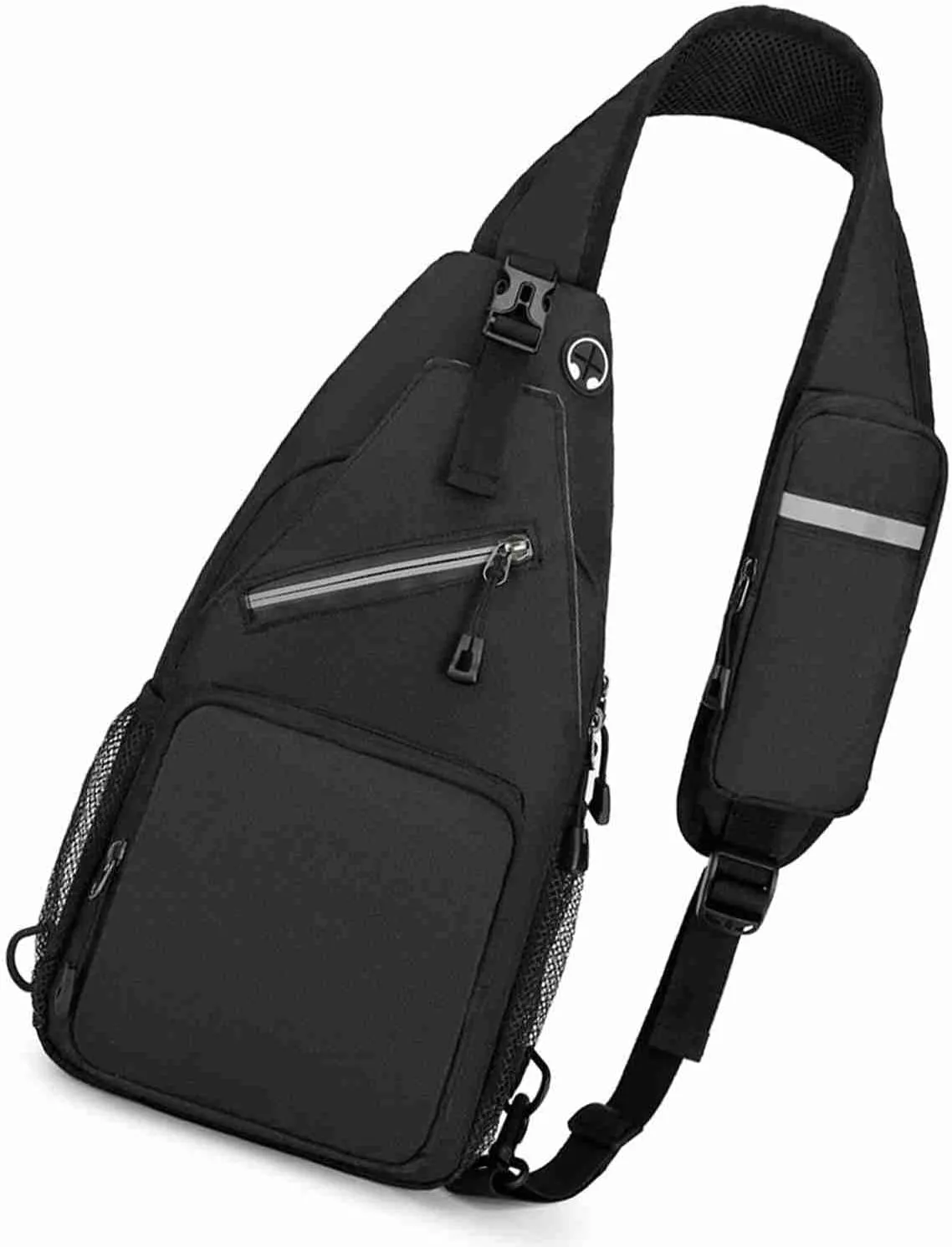 Sling Backpack Crossbody Sling Bag,Cross Body Bag for Outdoors Hiking Traveling (Black)