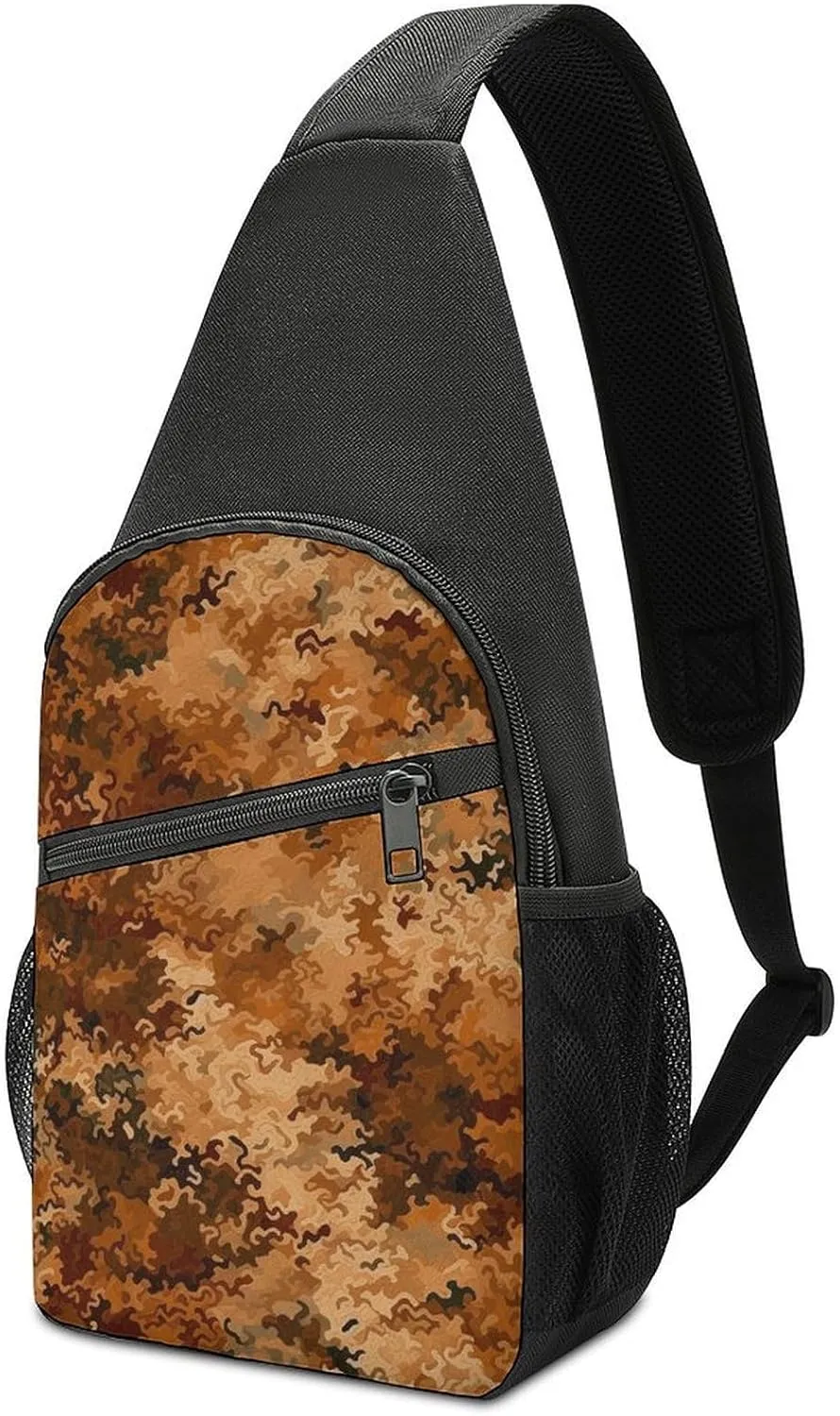 Sling Backpack for Women Men Crossbody Chest Bag Travel Camouflage Pattern Daypack Shoulder Bag for Hiking