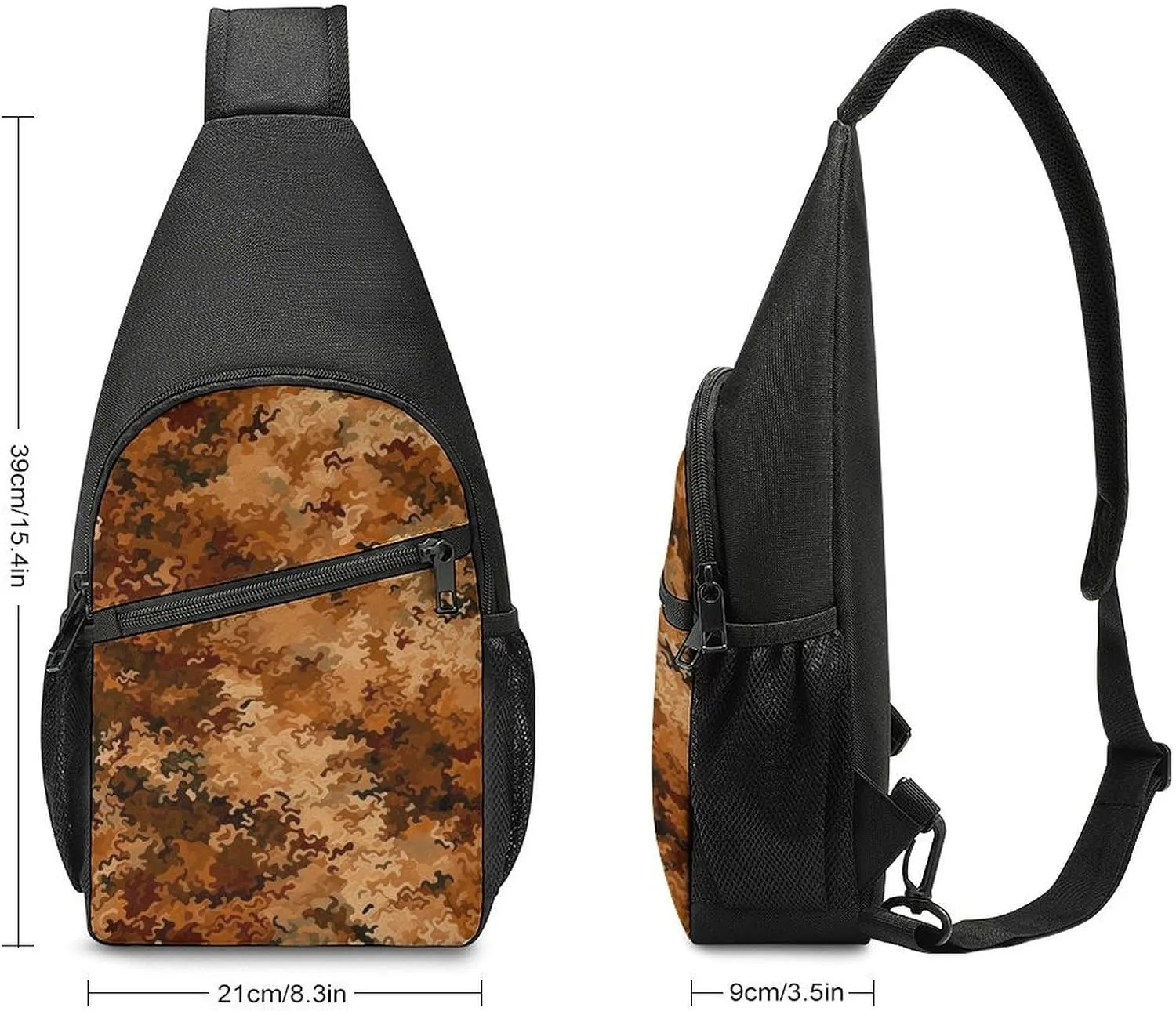 Sling Backpack for Women Men Crossbody Chest Bag Travel Camouflage Pattern Daypack Shoulder Bag for Hiking