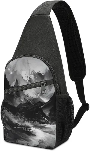 Sling Backpack for Women Men Crossbody Chest Bag Travel Landscape And Mountains Daypack Shoulder Bag for Hiking