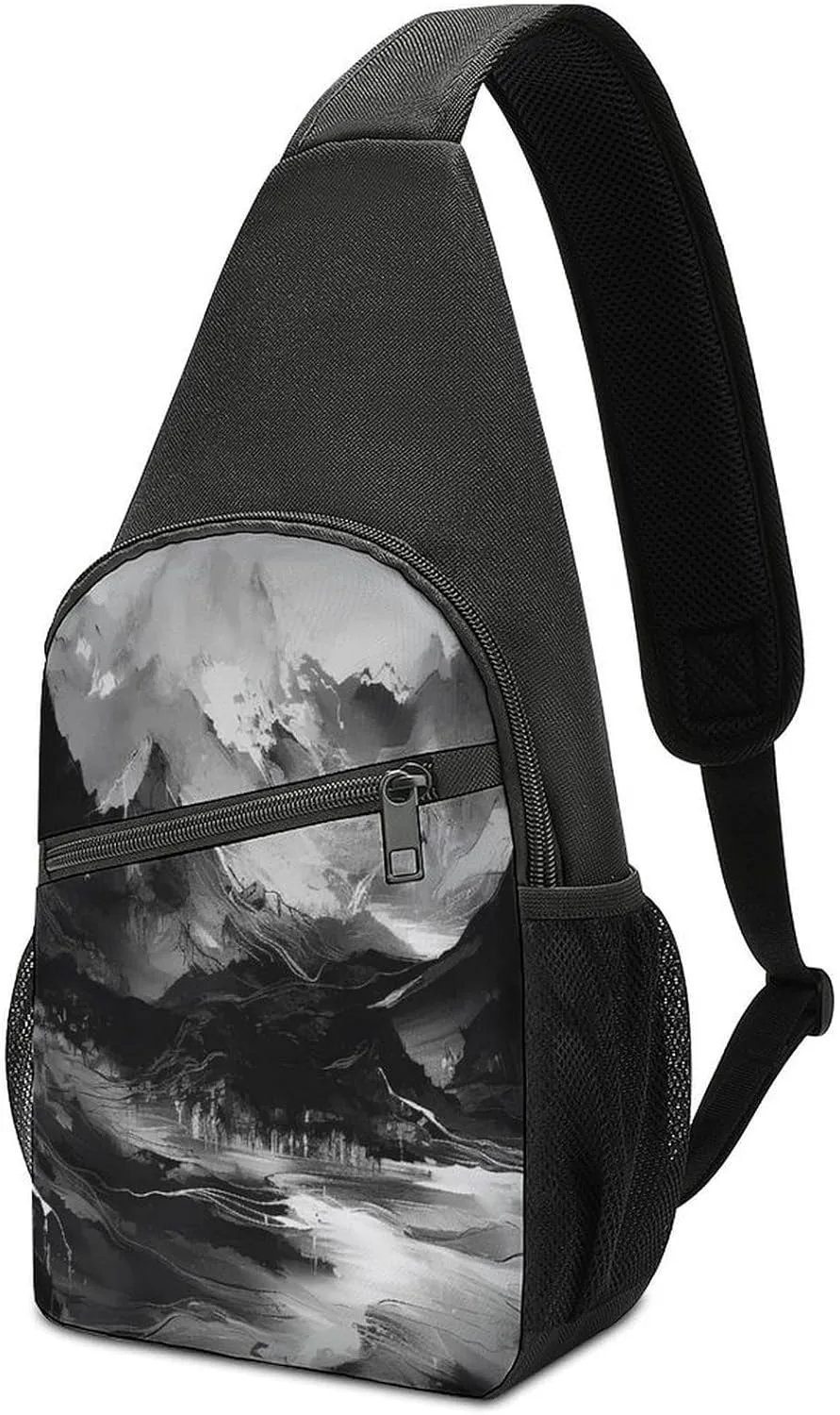 Sling Backpack for Women Men Crossbody Chest Bag Travel Landscape And Mountains Daypack Shoulder Bag for Hiking