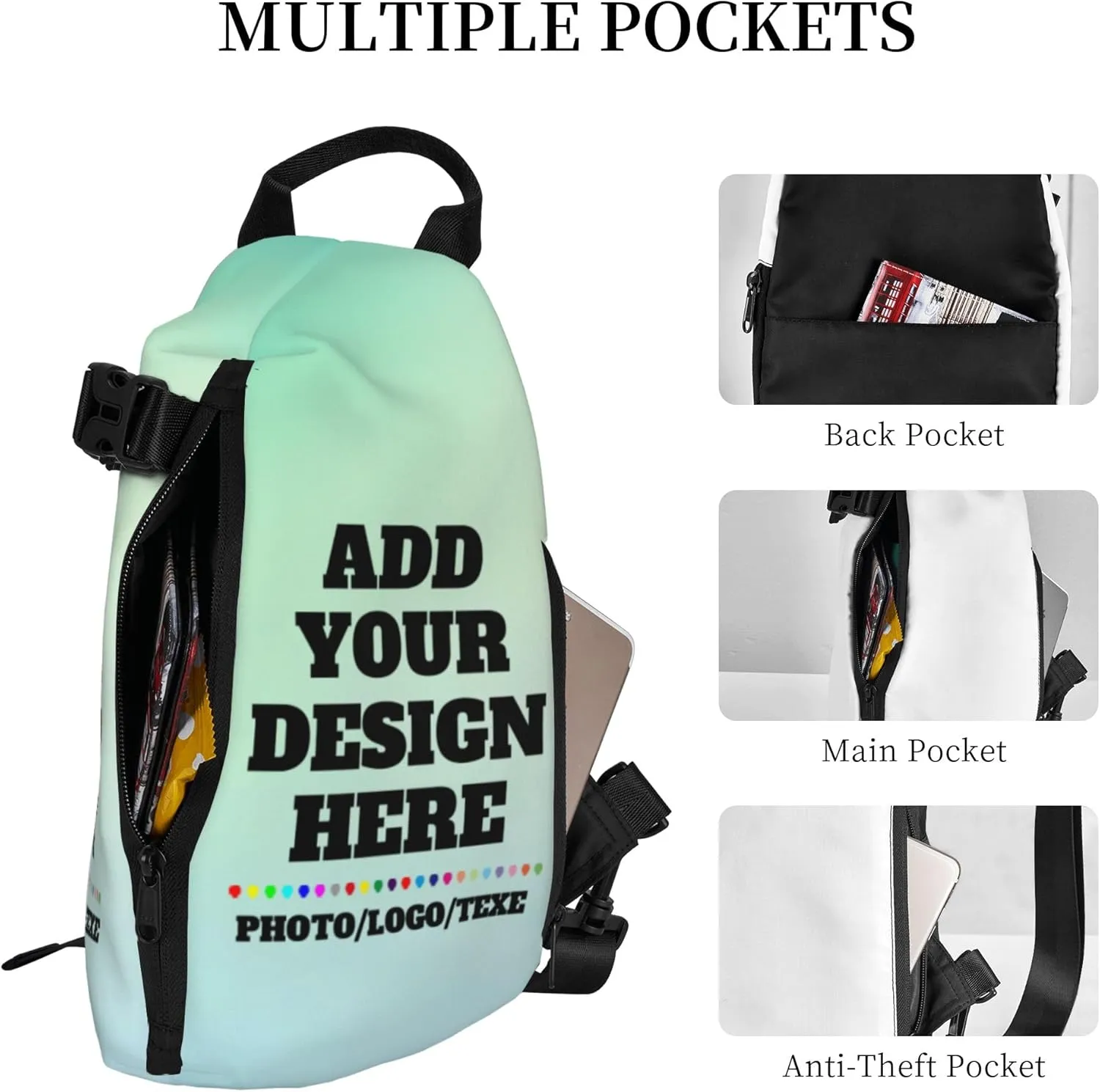 Sling Bag Custom bag Customized Chest Bag For Men Women Chest Bag Travel Hiking Daypack