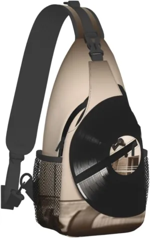 Sling Bag for Women Men Chest Bag Music Album Frame Crossbody Bag Small Sling Backpack Fanny Packs Hiking Daypack
