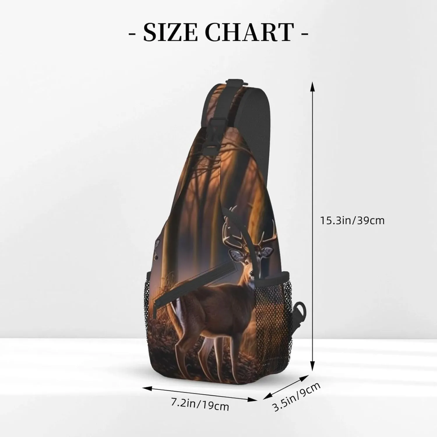 Sling Bag for Women Men Crossbody Bag Small Sling Backpack Nature wild Animal Deers Chest Bag Hiking Daypack