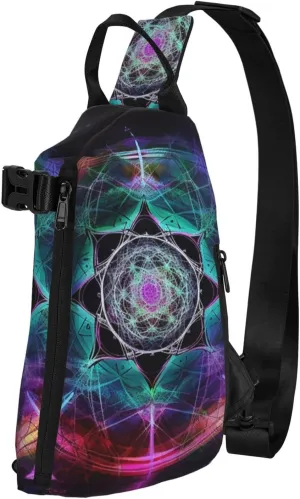 Sling Bag for Women Men Shoulder Bag Autumn Pumpkins Chest Bag Travel Fanny Pack Lightweight Casual Daypack, Art Colorful, One Size