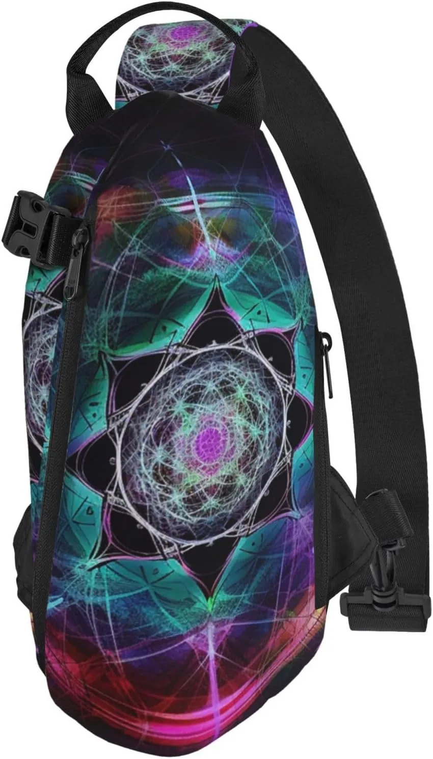 Sling Bag for Women Men Shoulder Bag Autumn Pumpkins Chest Bag Travel Fanny Pack Lightweight Casual Daypack, Art Colorful, One Size