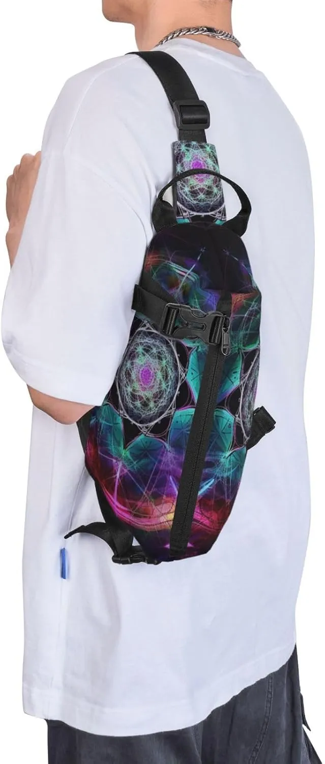 Sling Bag for Women Men Shoulder Bag Autumn Pumpkins Chest Bag Travel Fanny Pack Lightweight Casual Daypack, Art Colorful, One Size