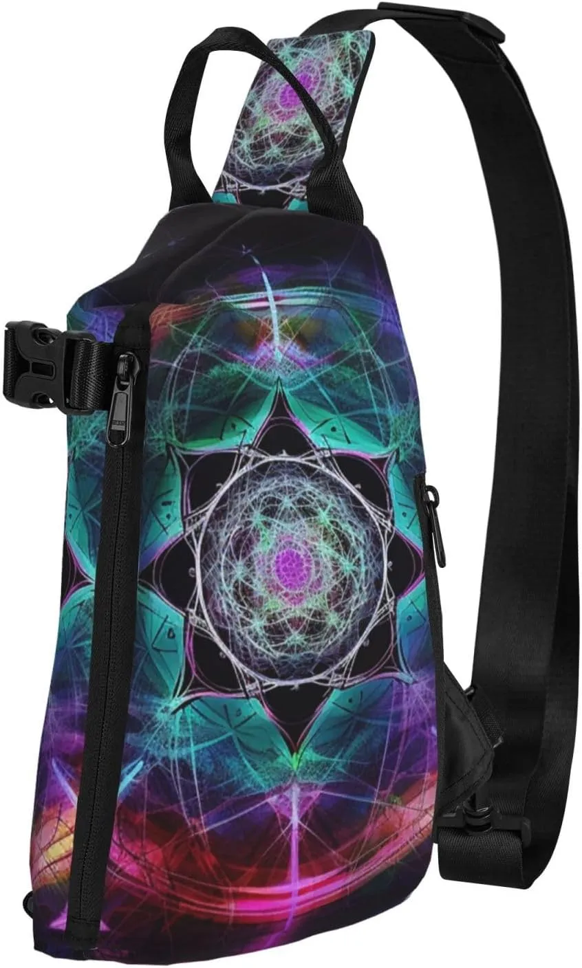 Sling Bag for Women Men Shoulder Bag Autumn Pumpkins Chest Bag Travel Fanny Pack Lightweight Casual Daypack, Art Colorful, One Size
