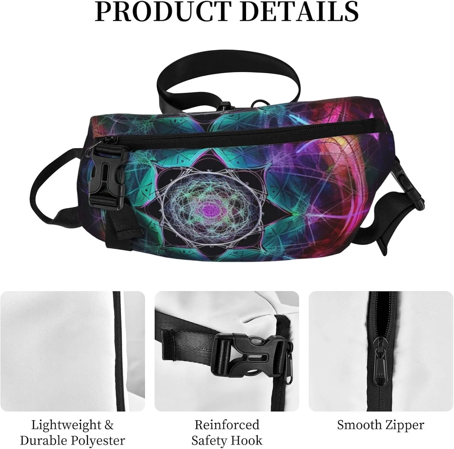 Sling Bag for Women Men Shoulder Bag Autumn Pumpkins Chest Bag Travel Fanny Pack Lightweight Casual Daypack, Art Colorful, One Size