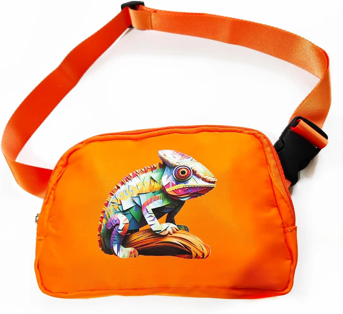 SMALL COLOR Custom Belt Bag Fanny Pack Bag Unisex Personalized Gifts Nylon Waist Bag with Name Text Logo Photo for Workout Running Traveling Hiking (Orange)