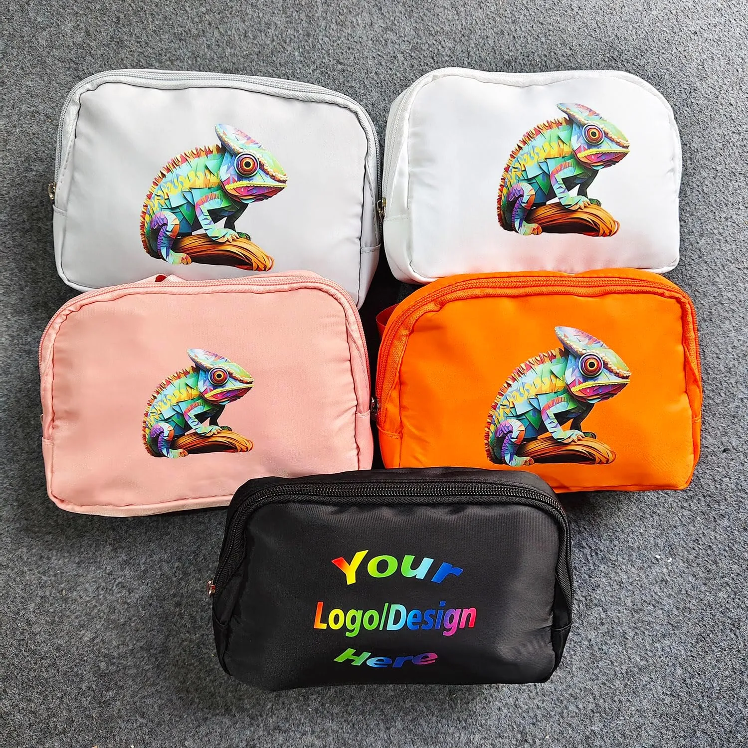 SMALL COLOR Custom Belt Bag Fanny Pack Bag Unisex Personalized Gifts Nylon Waist Bag with Name Text Logo Photo for Workout Running Traveling Hiking (Orange)