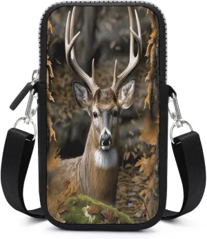 Small Crossbody Bags for Women,Camouflage Deer Print Mobile Phone Bag,Trendy Cross Body Cell Phone Purse Shoulder Bag