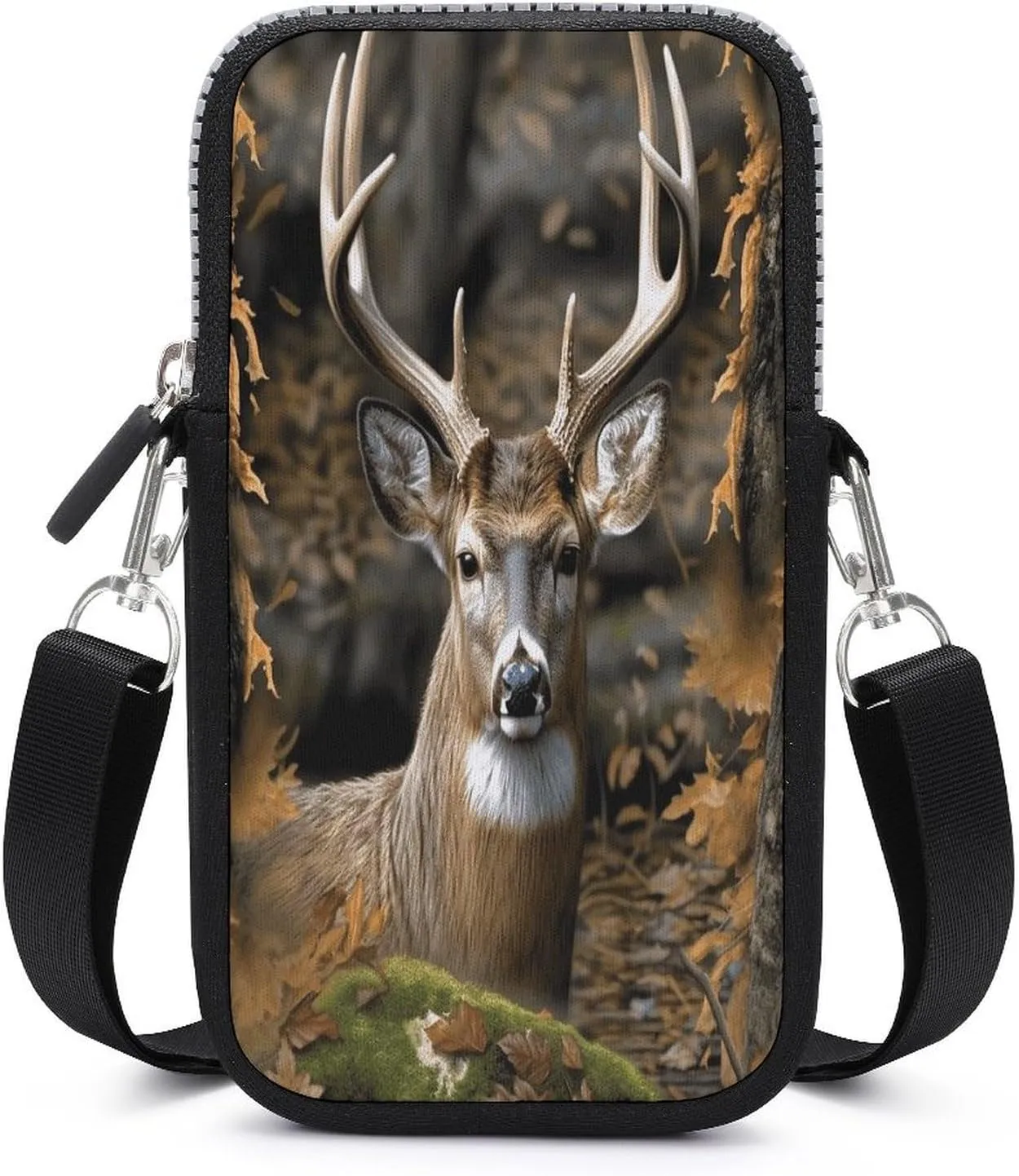 Small Crossbody Bags for Women,Camouflage Deer Print Mobile Phone Bag,Trendy Cross Body Cell Phone Purse Shoulder Bag