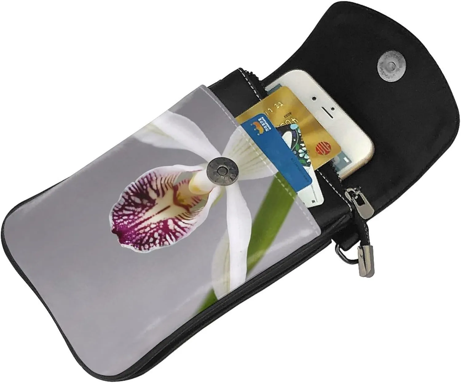 Small Crossbody Bags for Women,Leather Shoulder Bag for Cell Phone Purse with Strap and Dolphins in the sea Printed