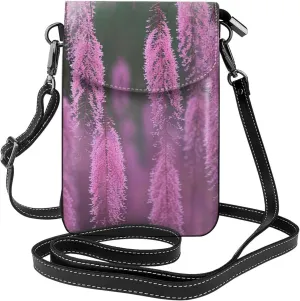 Small Crossbody Bags for Women,Leather Shoulder Bag for Cell Phone Purse with Strap and Rainbow Hearts Printed