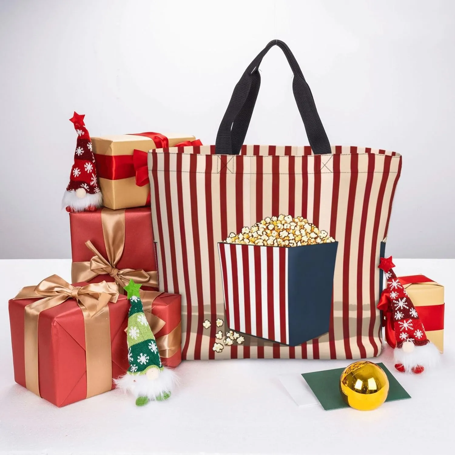 Small Rainbow Print Tote Bags Reusable Grocery Bag Shoulde Bag Handbag For Office Shopping Travel Women Casual Work
