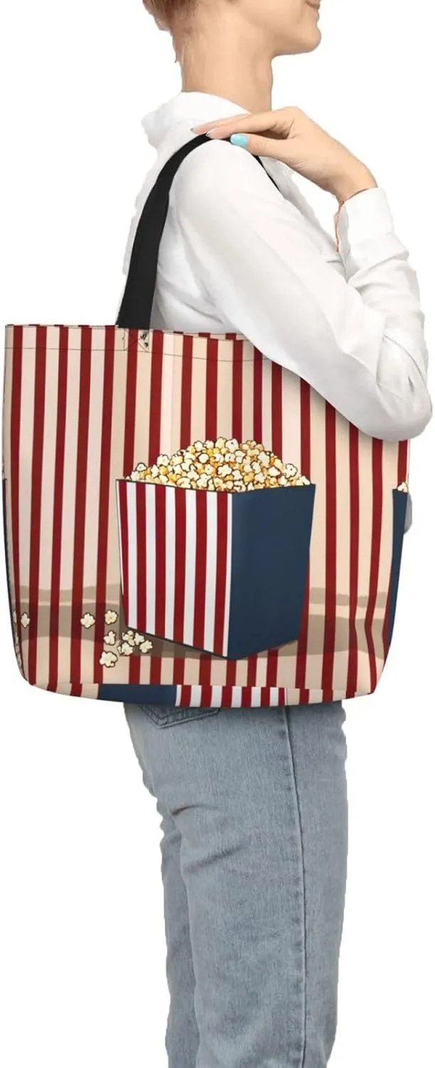 Small Rainbow Print Tote Bags Reusable Grocery Bag Shoulde Bag Handbag For Office Shopping Travel Women Casual Work