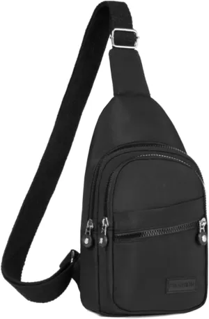 Small Sling Backpack Crossbody Sling Bag for Women, Chest Bag Daypack Fanny Pack Cross Body Bag for Outdoors Hiking Travel - Black