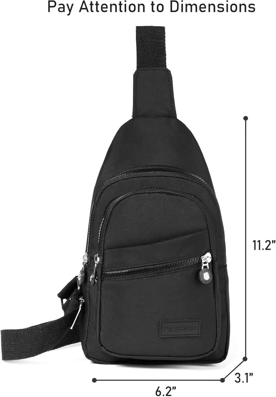 Small Sling Backpack Crossbody Sling Bag for Women, Chest Bag Daypack Fanny Pack Cross Body Bag for Outdoors Hiking Travel - Black