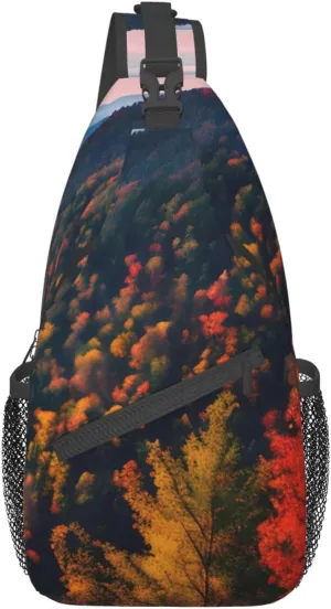 Smokey Mountain Cliff Crossbody Bags Sling Backpackï¼ŒMultipurpose Cross body Shoulder Bag for Men and Women Chest Bag Travel Hiking Daypack