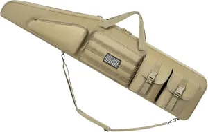 Soft Double Shotgun Rifle Case 38"/42"/46"/52" Long Rifle Bag for Hunting Shooting Range, Firearm Transportation, With Multiple Magazine Holder Pouches