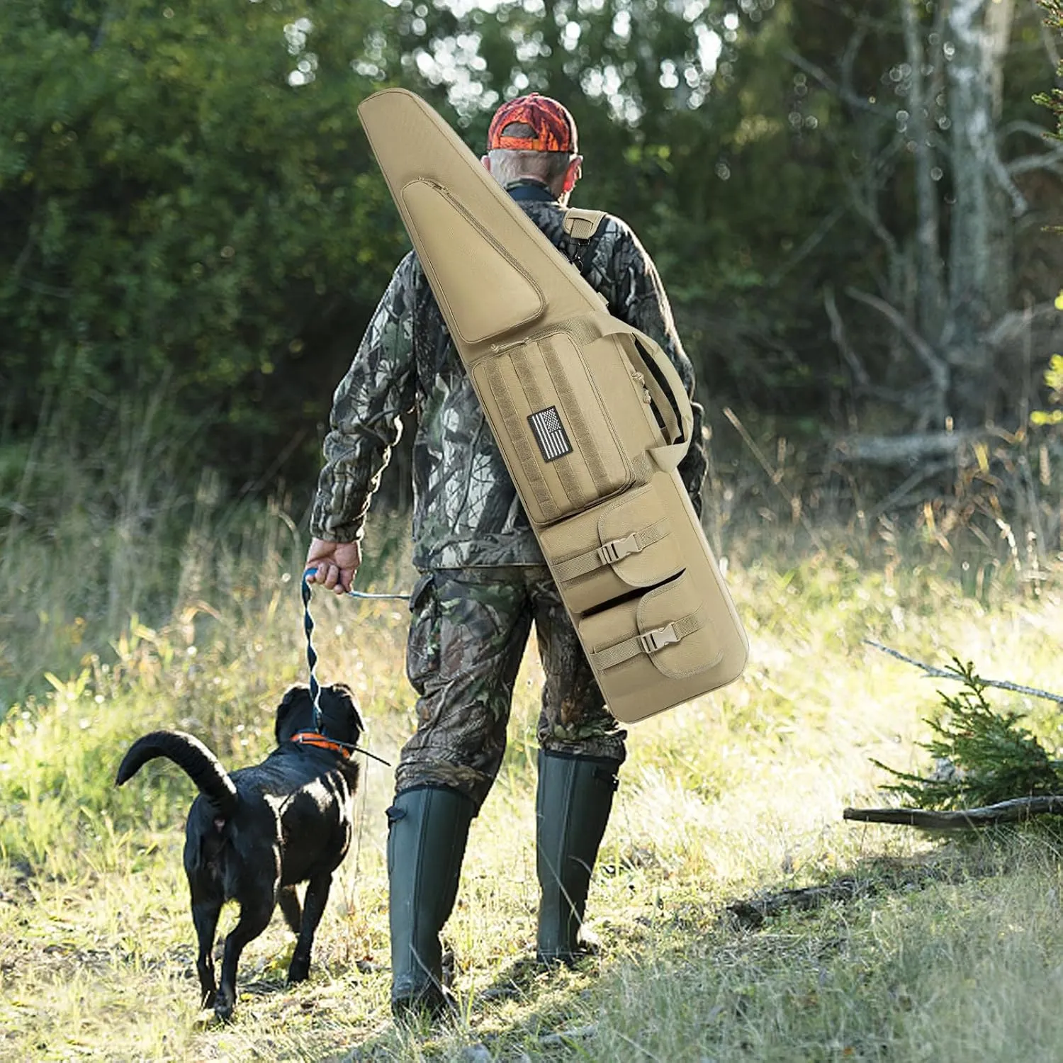 Soft Double Shotgun Rifle Case 38"/42"/46"/52" Long Rifle Bag for Hunting Shooting Range, Firearm Transportation, With Multiple Magazine Holder Pouches