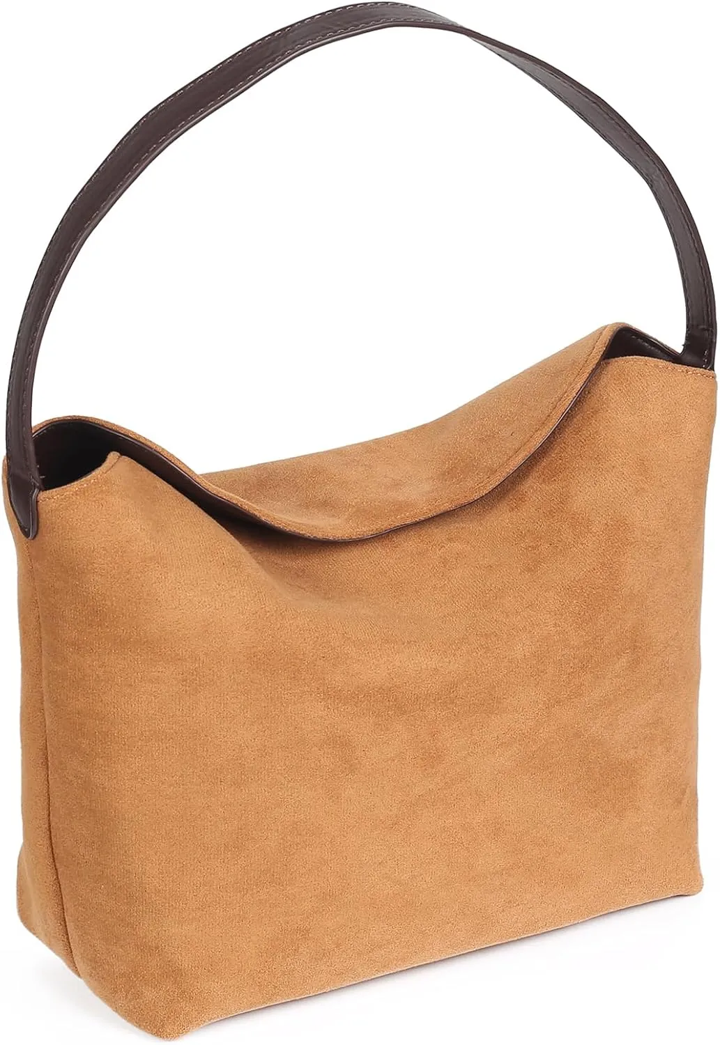 Soft Faux Suede Hobo Bag for Women - Minimalist Design with Magnetic Button