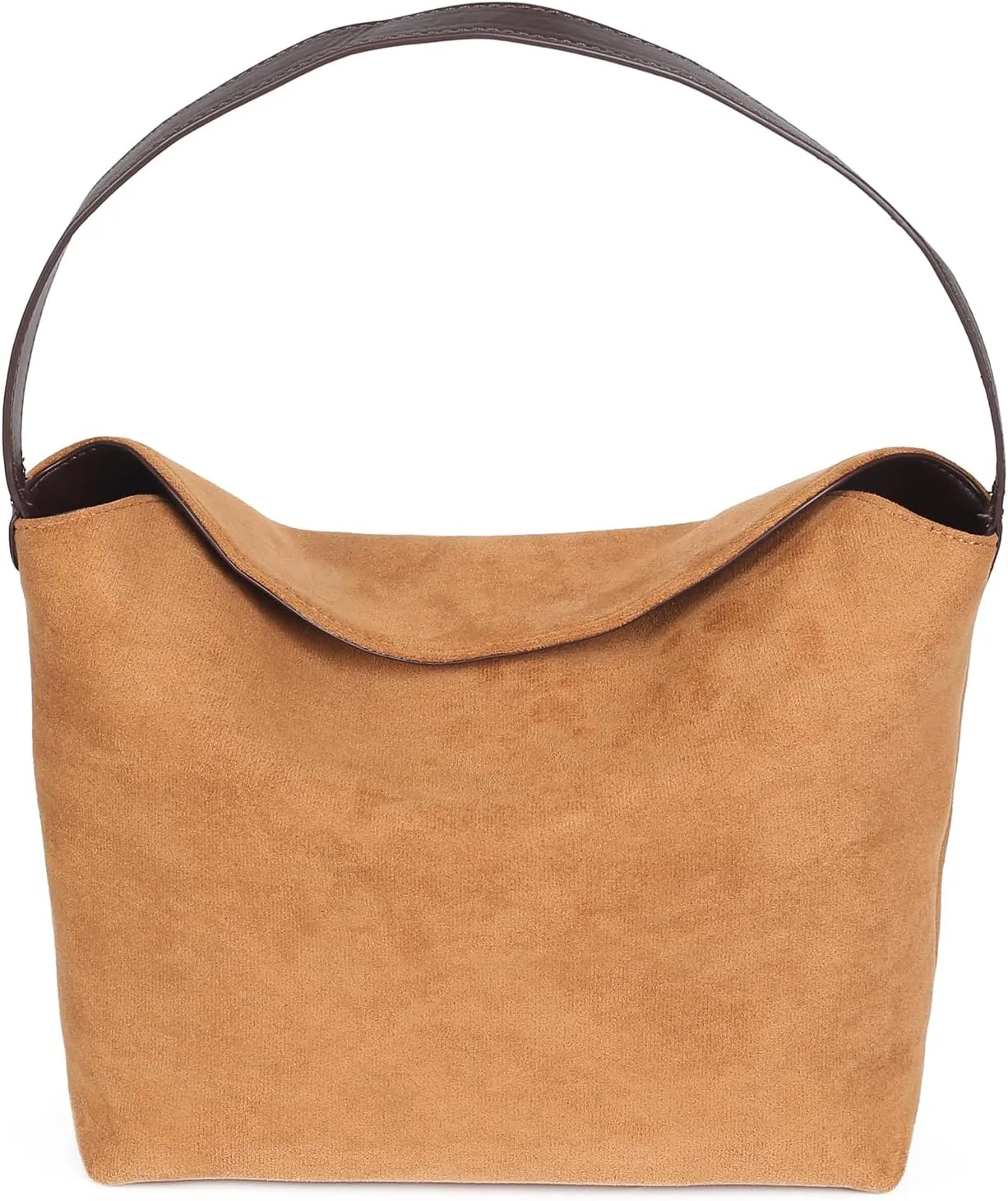 Soft Faux Suede Hobo Bag for Women - Minimalist Design with Magnetic Button