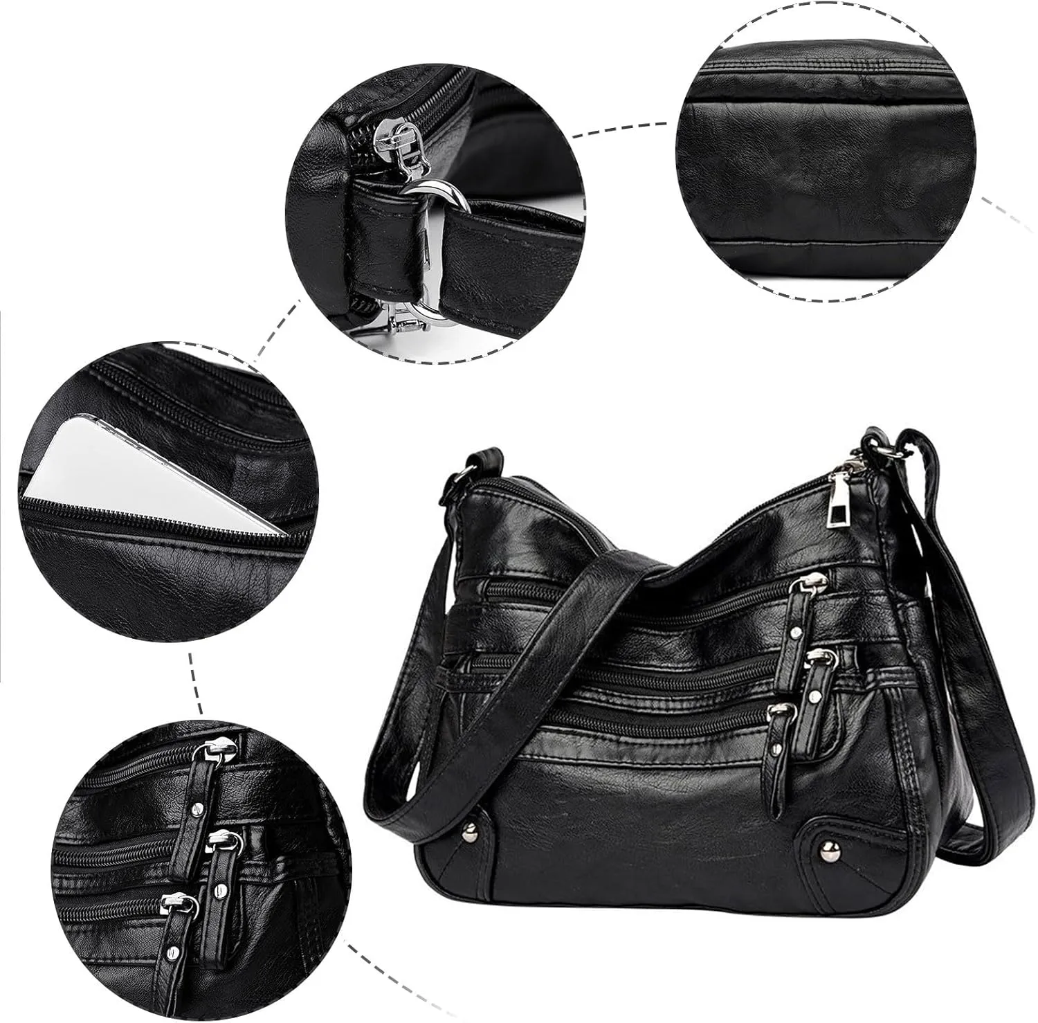 Soft Hobo Bags for Women Purses and Handbags Shoulder Satchel Bag Blue
