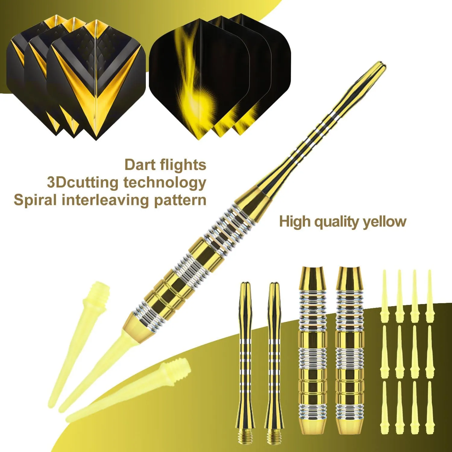 Soft Tip Darts Set 3 Aluminum Shaft Professional Darts Plastic Tip Sets 2BA Replacement Tips   Extra 3 Dart Flights 3 Replace Plastic Shafts for Electronic Dart Board
