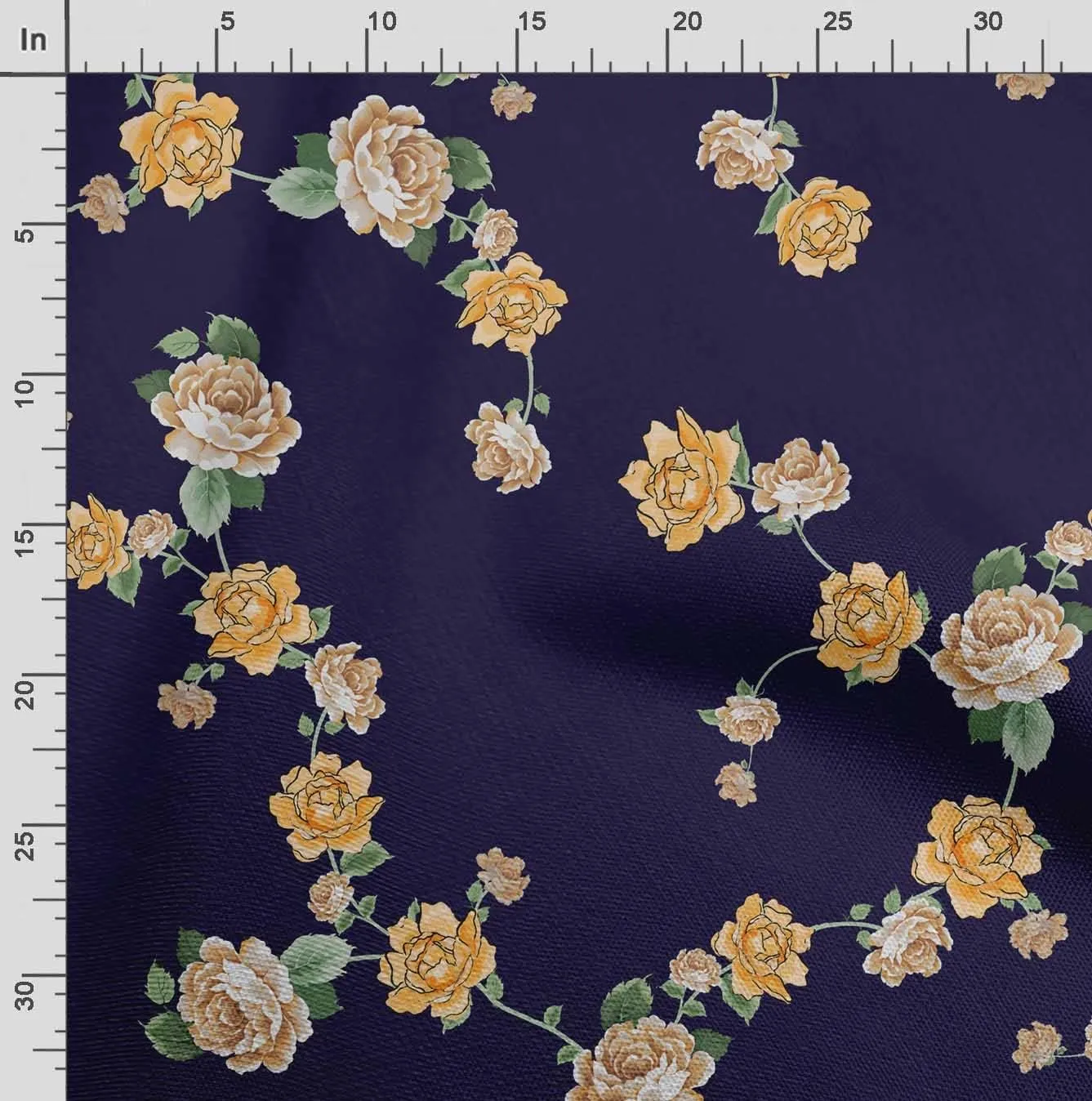 Soimoi Heavyweight Cotton Canvas Fabric Material - 56 Inch Wide, Blue - Floral Print, Ideal for Making Durable Tote Bags, Backpacks, Jackets, Upholstery, Cushions, Outdoor Furniture Covers, 1 Yard