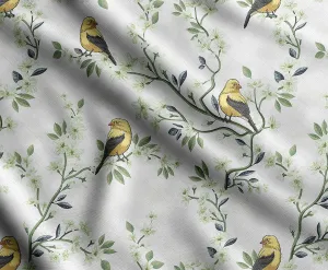 Soimoi Heavyweight Cotton Canvas Fabric Material - 56 Inch Wide, Green - Floral Print, Ideal for Making Durable Tote Bags, Backpacks, Jackets, Upholstery, Cushions, Outdoor Furniture Covers, 1 Yard