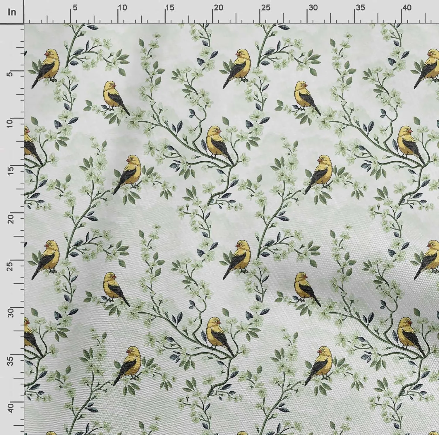Soimoi Heavyweight Cotton Canvas Fabric Material - 56 Inch Wide, Green - Floral Print, Ideal for Making Durable Tote Bags, Backpacks, Jackets, Upholstery, Cushions, Outdoor Furniture Covers, 1 Yard