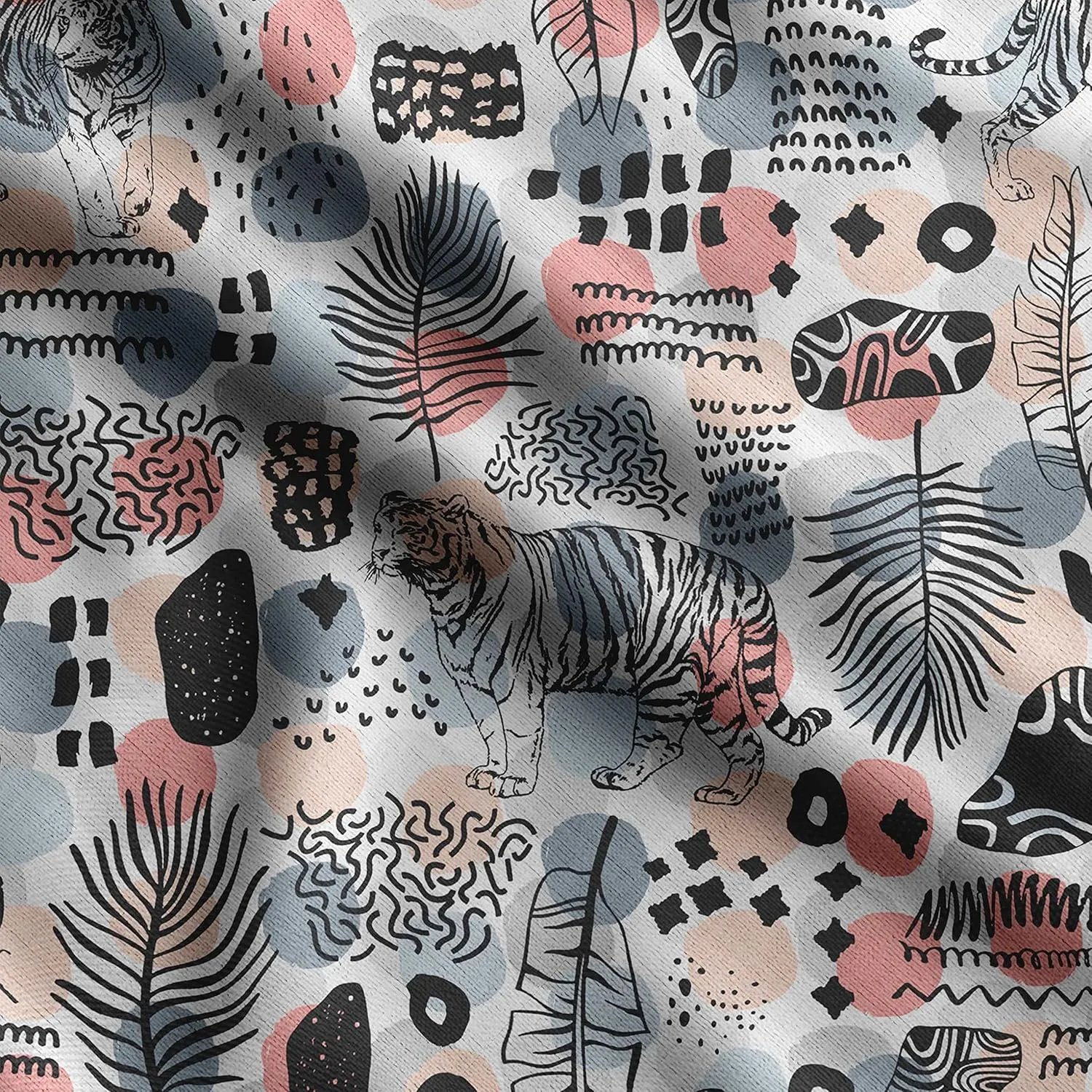 Soimoi Heavyweight Cotton Canvas Fabric Material - 56 Inch Wide, Orange - Animal Print, Ideal for Making Durable Tote Bags, Backpacks, Jackets, Upholstery, Cushions, Outdoor Furniture Covers, 1 Yard