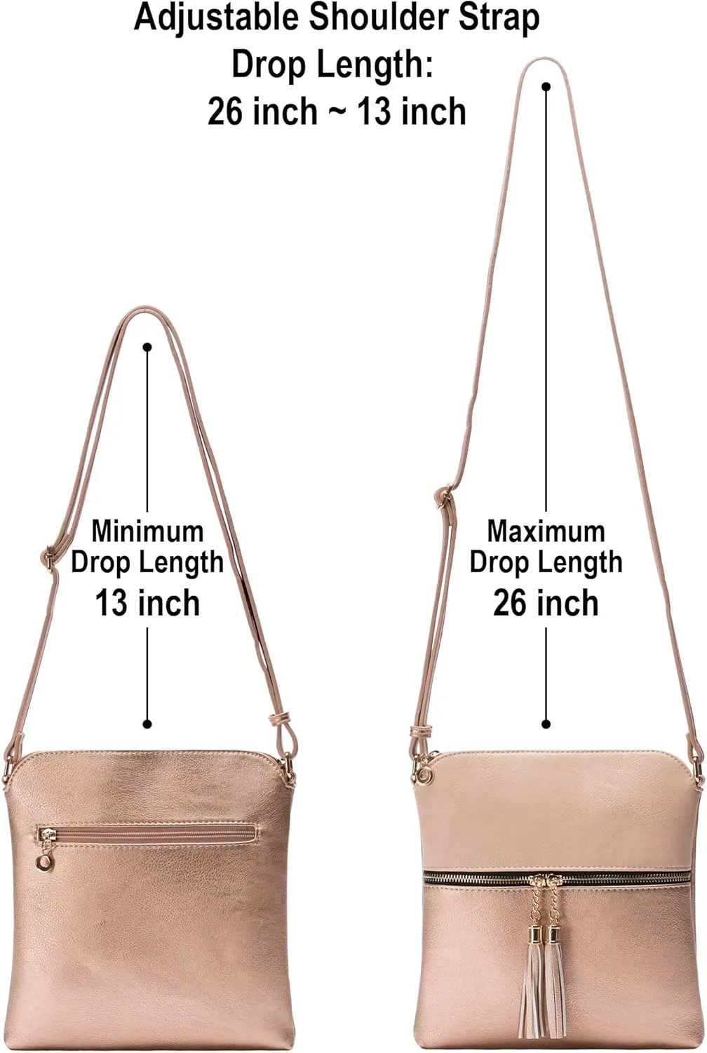 Solene Womens Lightweight Medium Crossbody Purse with Tassel, Perfect Size Crossbody Bags for Daily Use, travel