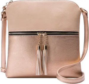 Solene Womens Lightweight Medium Crossbody Purse with Tassel, Perfect Size Crossbody Bags for Daily Use, travel