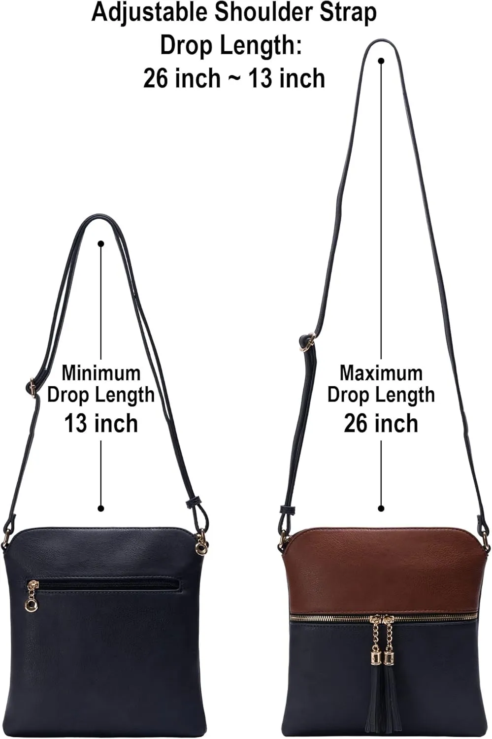 Solene Womens Lightweight Medium Crossbody Purse with Tassel, Perfect Size Crossbody Bags for Daily Use, travel