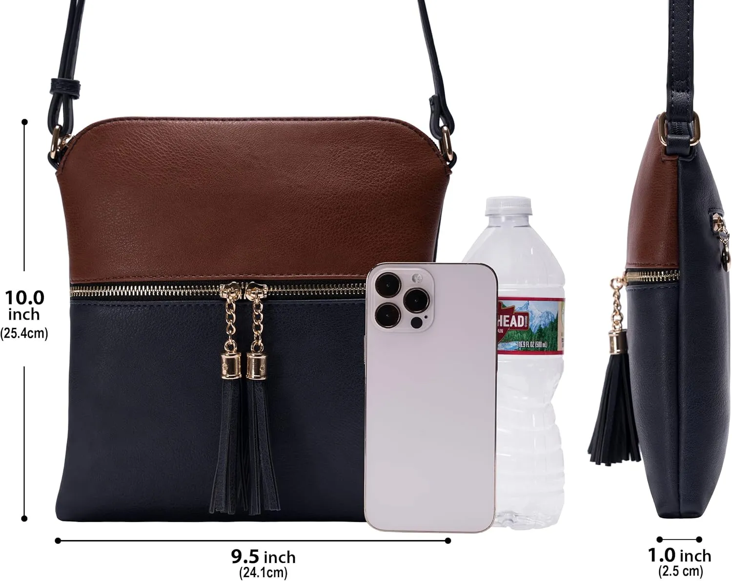 Solene Womens Lightweight Medium Crossbody Purse with Tassel, Perfect Size Crossbody Bags for Daily Use, travel